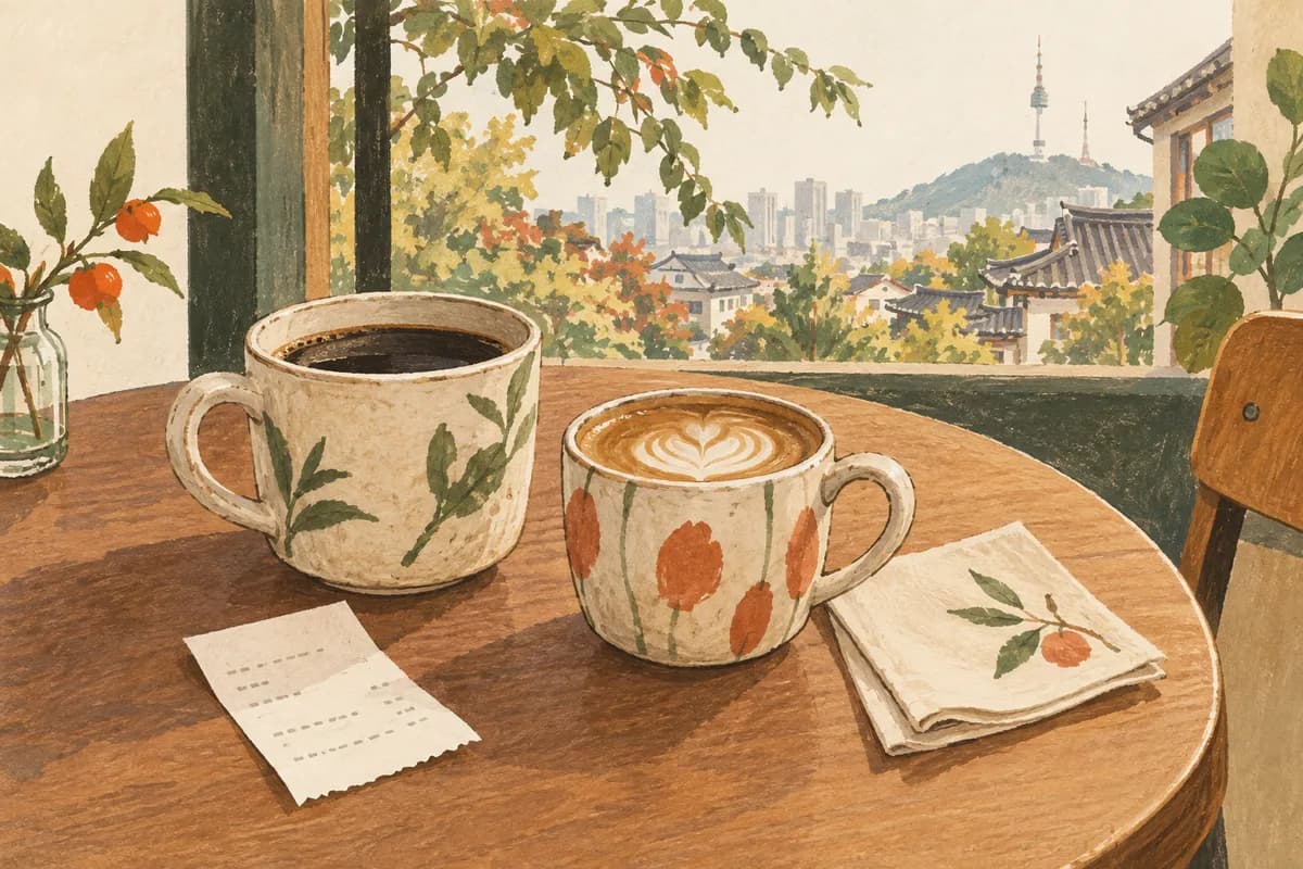 Illustration of two coffee cups ready for a conversation